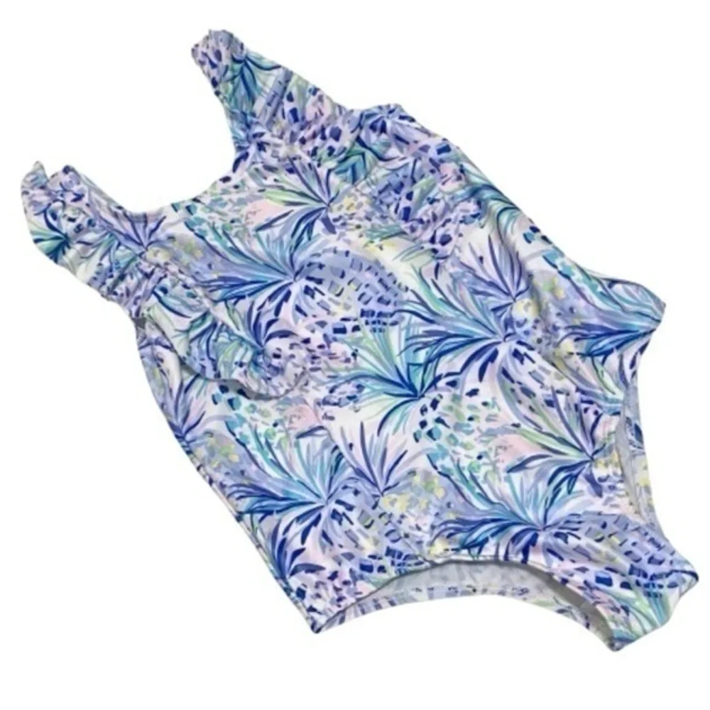 Tommy Bahama abstract pineapple print one piece   blue, lavender, pink,  m 7 8